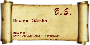 Bruner Sándor névjegykártya