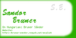 sandor bruner business card